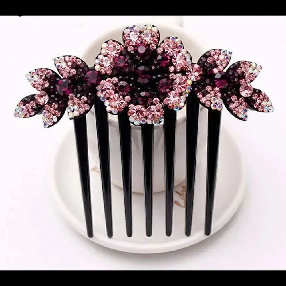 They are here! Beautiful Crystal Hair Combs